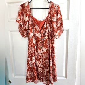 Madewell Silk Sunflower Dress, size 16